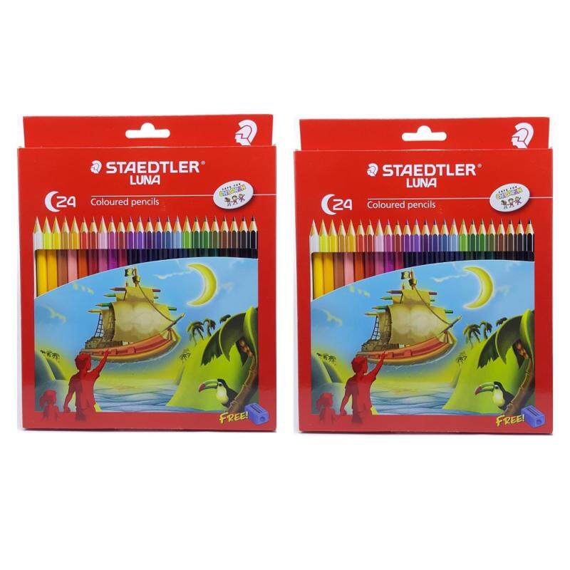 Buy { Set of 2 } Staedtler Luna Coloured Pencils ( 24 Colour ) + Free Sharpener Malaysia