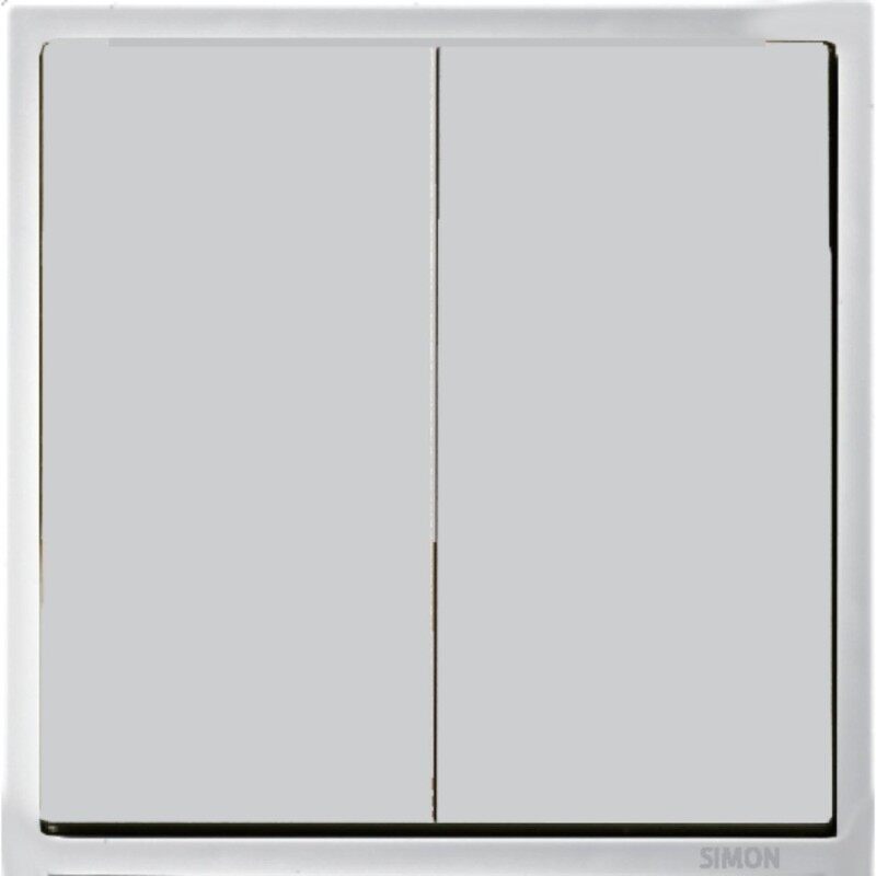 SIMON 16A 2 Gang Auto Gate Push Button - Matt White / Golden Champagne / Graphite Black