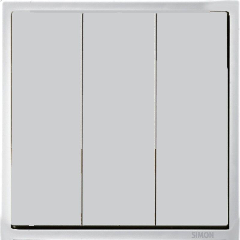 SIMON 16A 3 Gang 2 Way Switch - Matt White / Golden Champagne / Graphite Black
