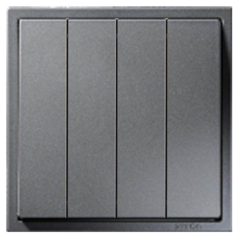 Simon 16A 4 Gang 2 Way Switch - Matt White / Golden Champagne / Graphite Black