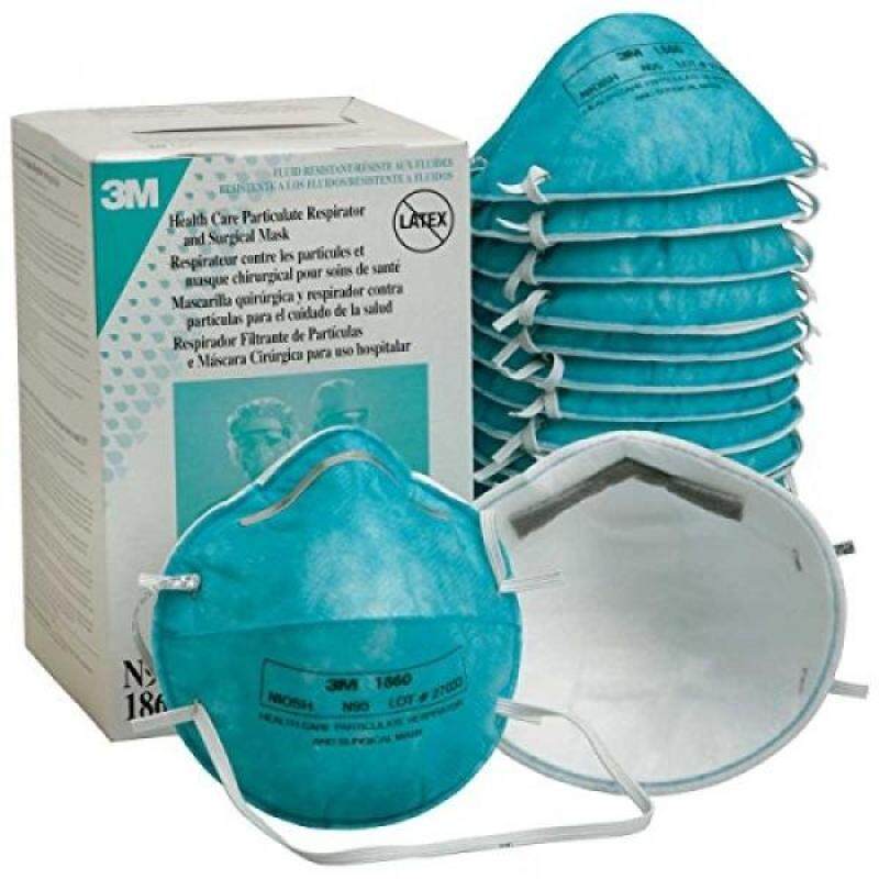 Buy Surgical Mask 3M 1860 N95 Health Care Particulate Respirator Nose and Mouth Face Mask Box of 20 Regular Adult Size for Doctors, Nurses, Patients, and Anyone Wanting Protection from Germs, Viruses, Inf Malaysia