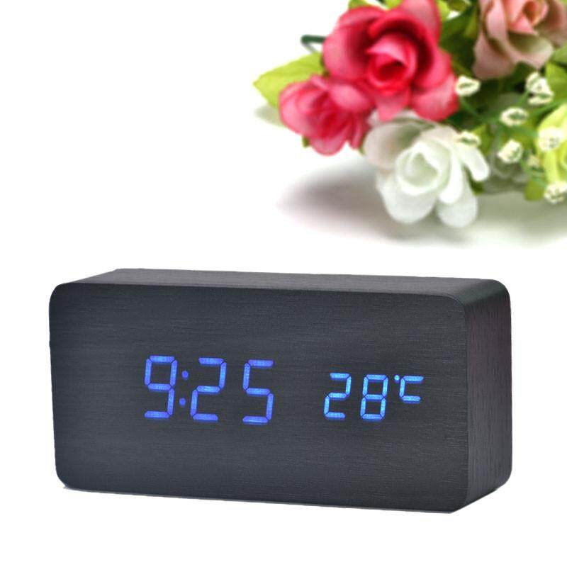 Beautiy Kota Temperature SOUNDS Pengendali LED Elektronik Desktop Digital Jam Alarm Bu-Internasional