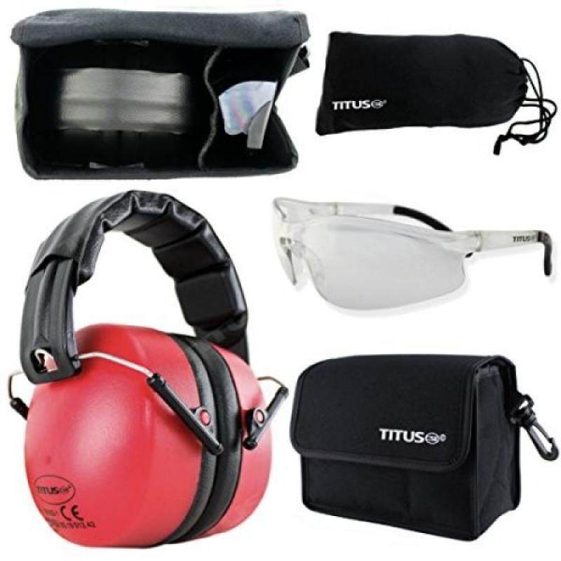 Buy TITUS 37 Decibel NRR Safety Earmuffs & Glasses Combo (Red, G20 Clear w/ All-Sport Frame) Malaysia