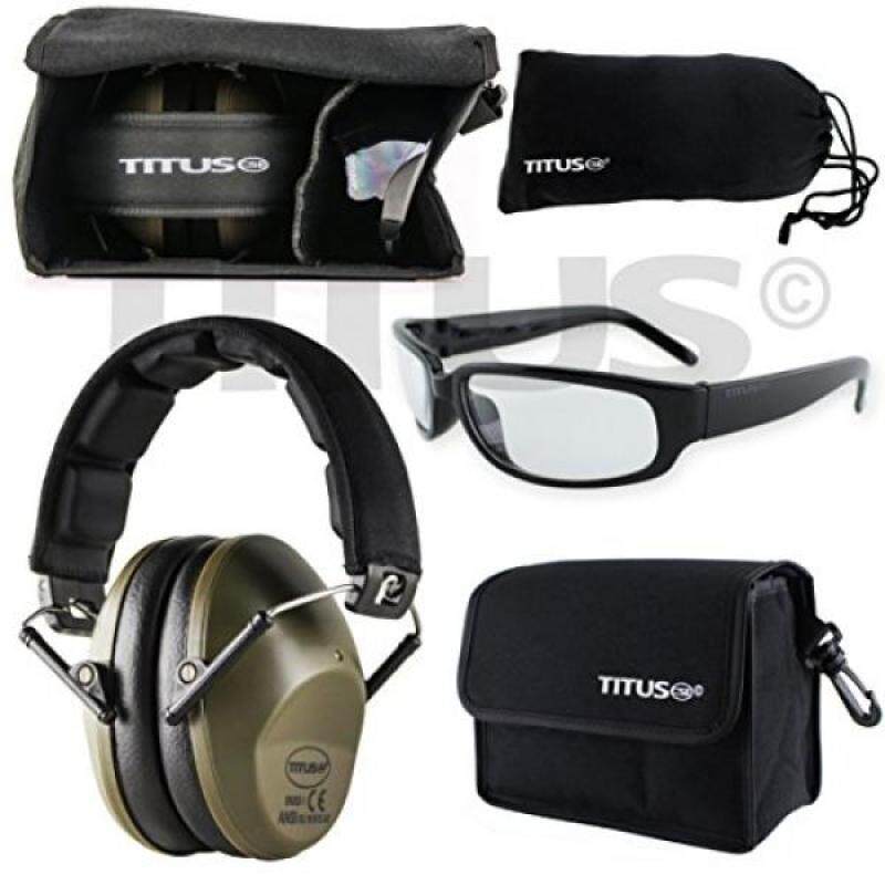 Buy TITUS Earmuff/Glasses Combo - Mow-Profile Muffs & G1 Bold Classic Safety Glasses - Ear+Eye Protection Super Bundle - Personal Safety, Shooting Gear Malaysia