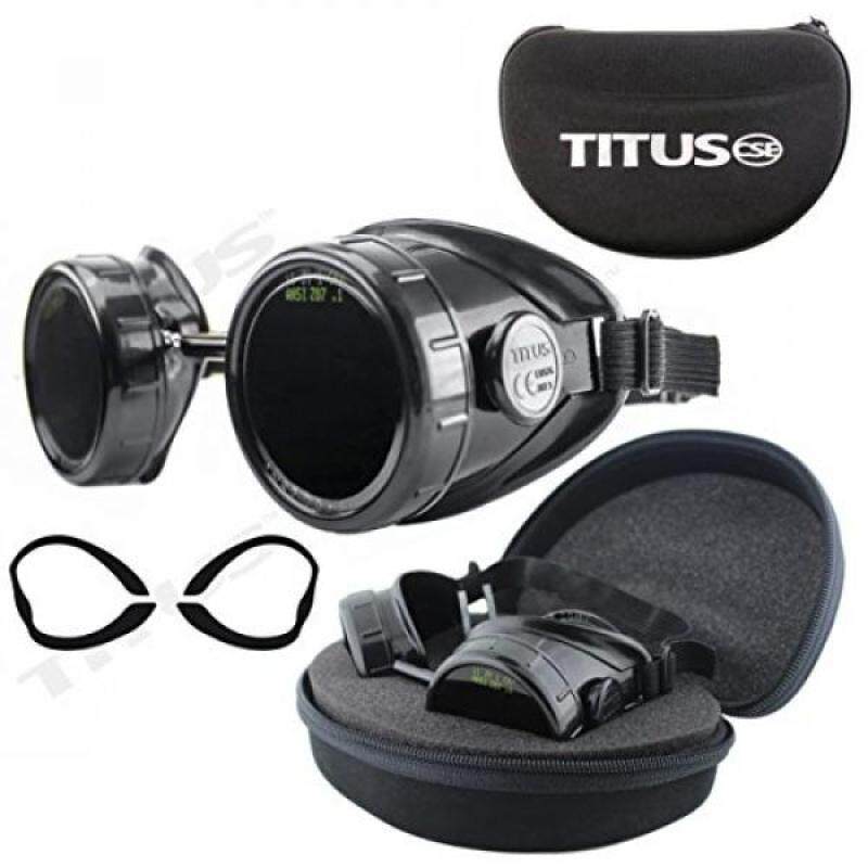 Buy TITUS Welding Goggles Full Kit Storage Case Industrial Steampunk Style Arc Weld Safety ANSI Z87.1, EN175 Compliant (With Pouch, IR #11) Malaysia