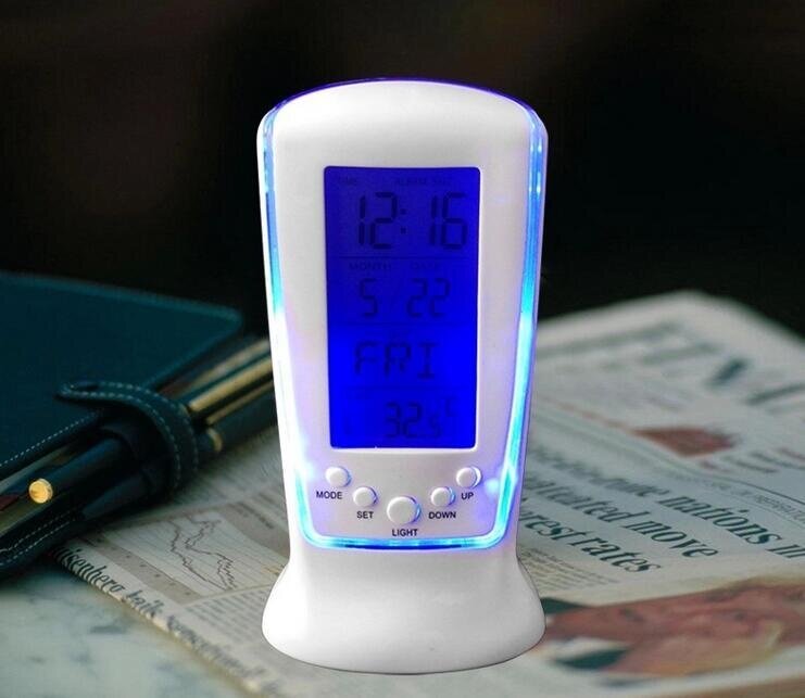 BEAUTIY CITY Urparcel LED Electronic Luminous Lazy Mute Calendar Thermometer Alarm Clock - intl