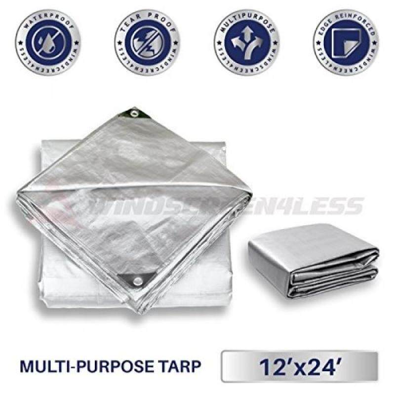 Buy Windscreen4less 12 x 24 Heavy Duty il Waterproof Silver Poly Tarp Malaysia