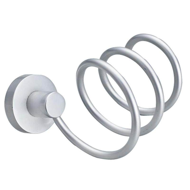 Womdee Bathroom Toilet Hair Blower Bracket Spiral Hair Dryer Holder, Silver