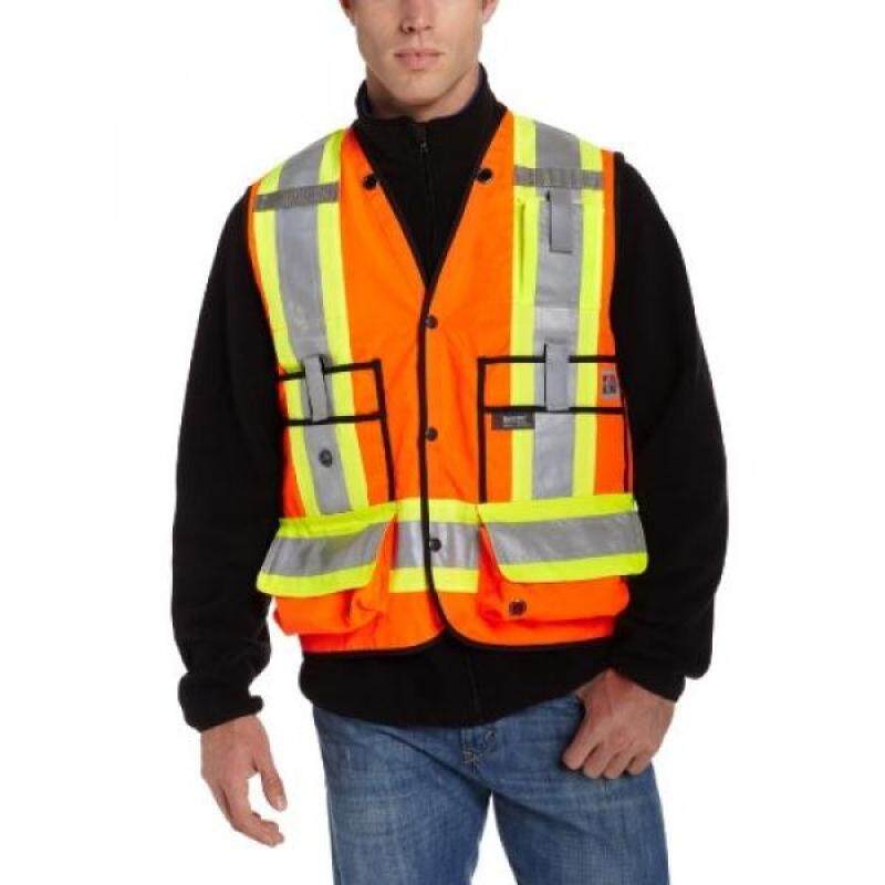 Work King Mens Hi-Vis Surveyor Vest, Safety Orange, Medium