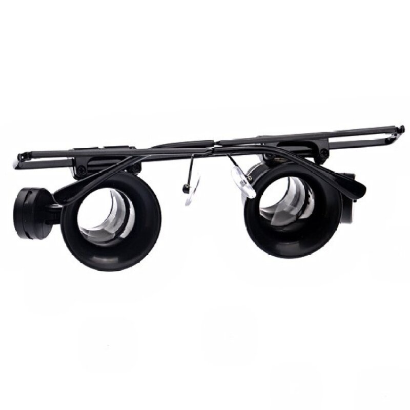WSmall 20X Glasses Type Watch Repair Magnifier With Led Lights(Black)