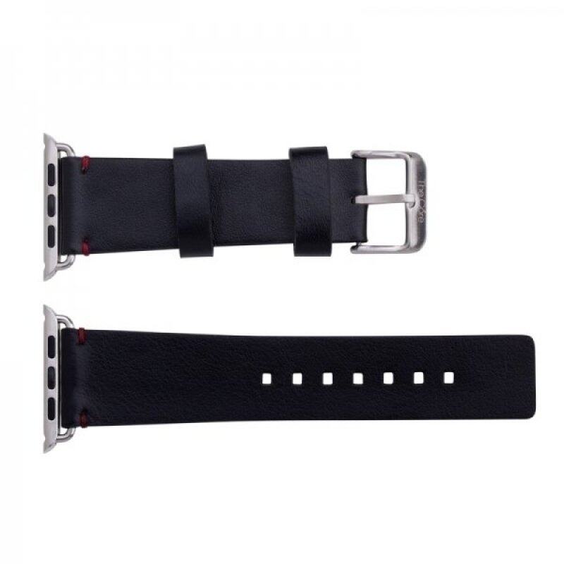 Momax The Core Plain Leather Series Apple Watch Band (38mm) - Black Malaysia