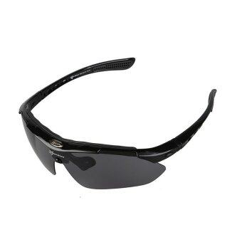 Detail Gambar RockBros Cycling Outdoor Polarized Glasses Sunglasses Goggles 5 Lenses Black(Export) Terbaru