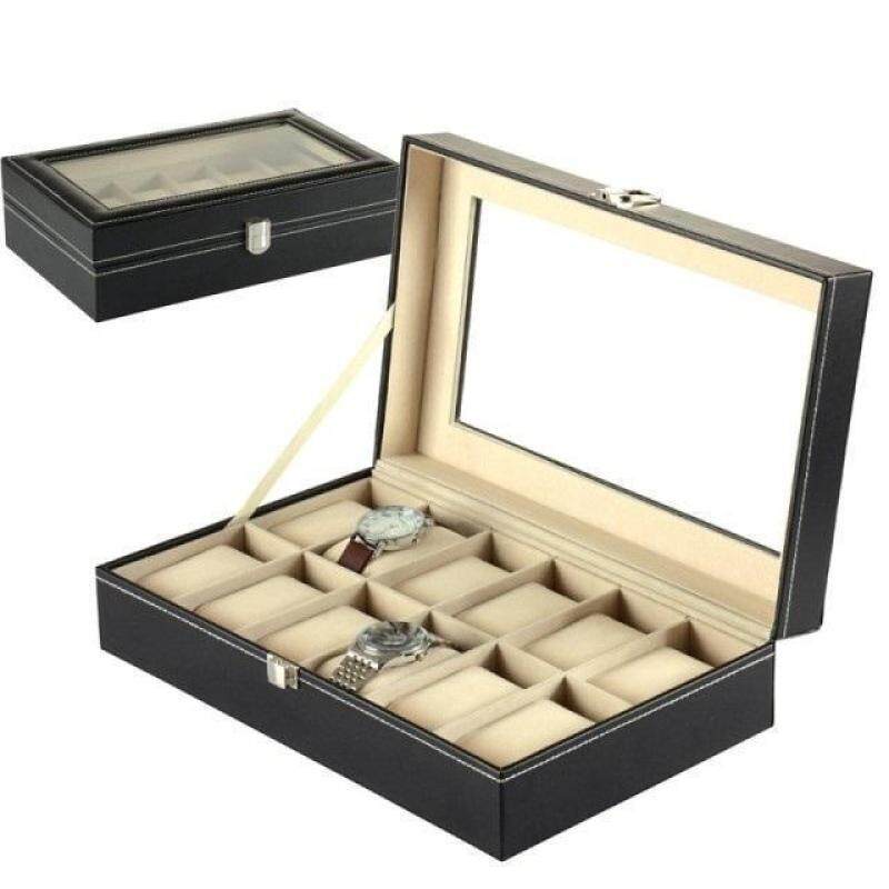 12 Slots Elegant Premium PU Leather Watch Display Box For Collection Malaysia