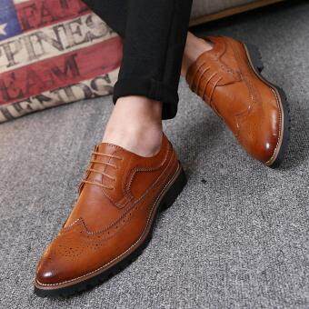 2017 Vintage Leather Men Dress Shoes Business Formal Brogue PointedToe Carved Oxfords Wedding Shoes April 2018 - 3 2017 Vintage Leather Men Dress Shoes Business Formal Brogue PointedToe Carved Oxfords Wedding Shoes - 3