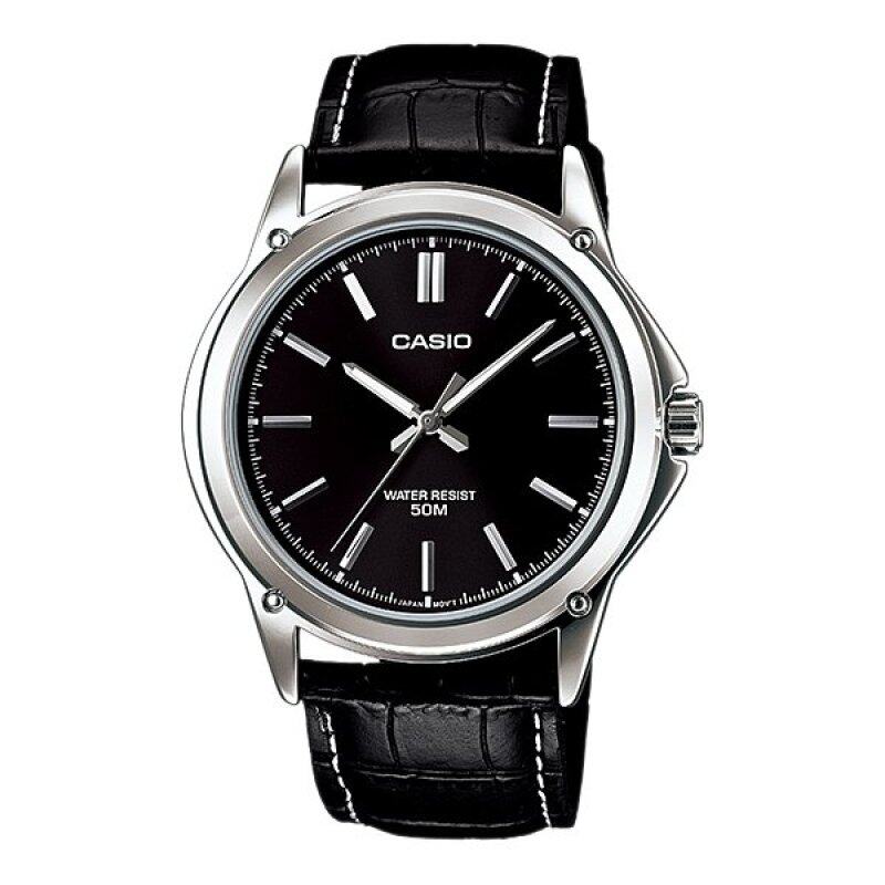 Casio STANDARD MTP-1379L-1AV Genuine Leather Band Mens Watch Black Malaysia