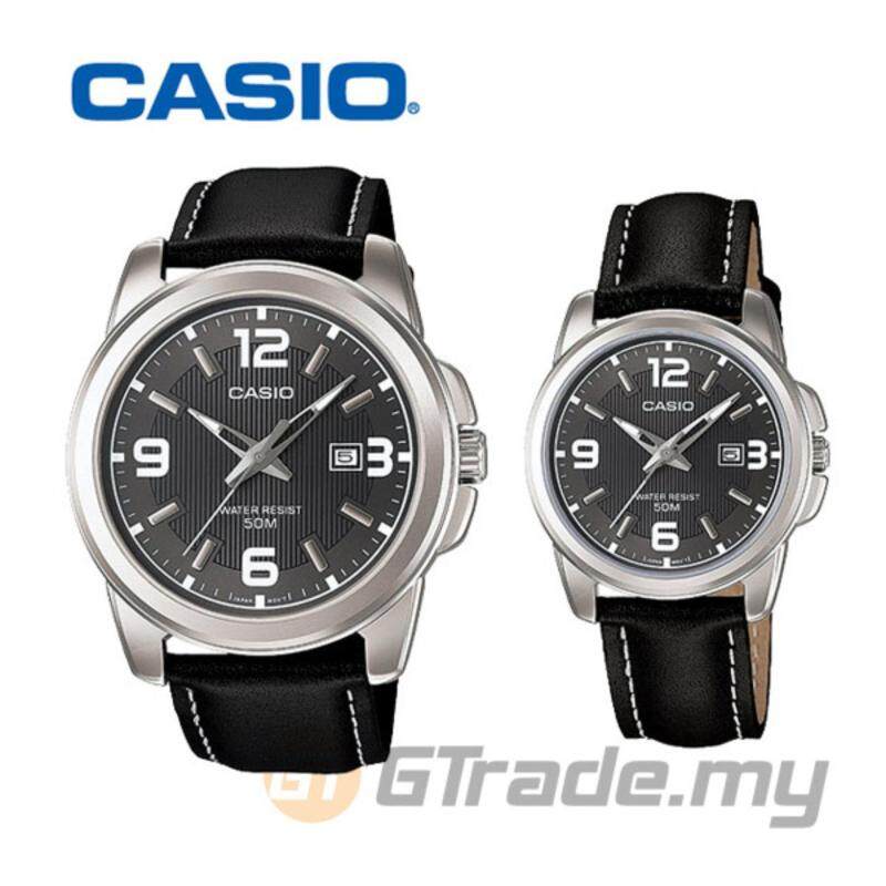 Casio Standard Unisex Black Leather Strap Couple Watch MTP-1314L-8AV and LTP-1314L-8AV Malaysia