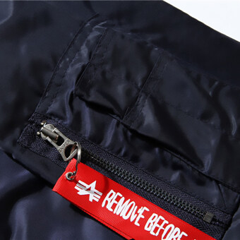 Hequ Freelee Nasa Flying Jacket Nylon Letter Man Varsity AmericanCollege Bomber Flight Jacket Navy Mei 2018 - 3 Hequ Freelee Nasa Flying Jacket Nylon Letter Man Varsity AmericanCollege Bomber Flight Jacket Navy - 3