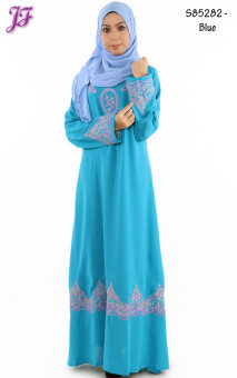 JF Fashion Hannah Jubah Abaya Sulam S85282 (Blue) Jun 2018 - 4 JF Fashion Hannah Jubah Abaya Sulam S85282 (Blue) - 4