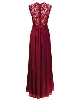 Ladies Evening Dresses Sleeveless Long Designer Evening GownsChiffon Party Dress Lace Hollow Out Formal Dresses Red Jun 2018 - 2 Ladies Evening Dresses Sleeveless Long Designer Evening GownsChiffon Party Dress Lace Hollow Out Formal Dresses Red - 2