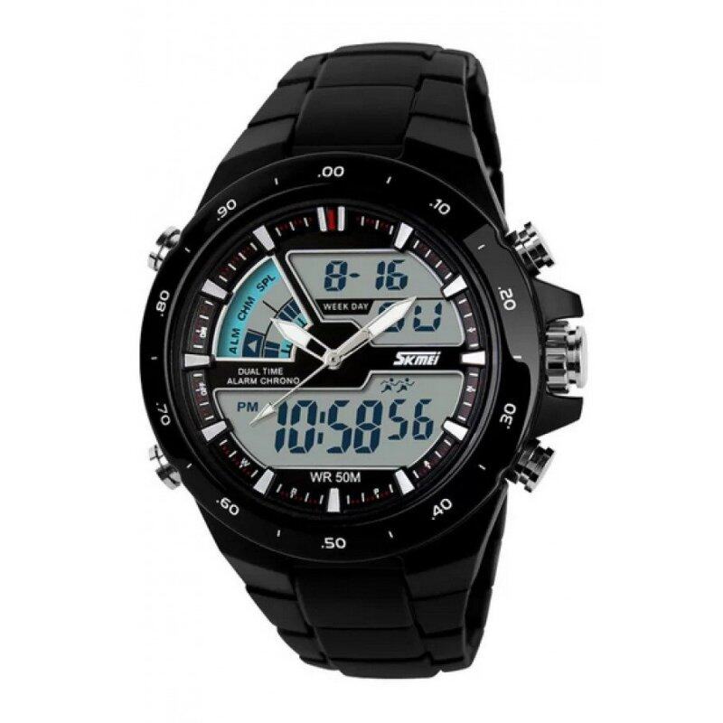 Skmei 1016 All Black Quartz Silicone Army Waterproof Sport Digital
Analog Strap Watch(Int: One size) Malaysia
