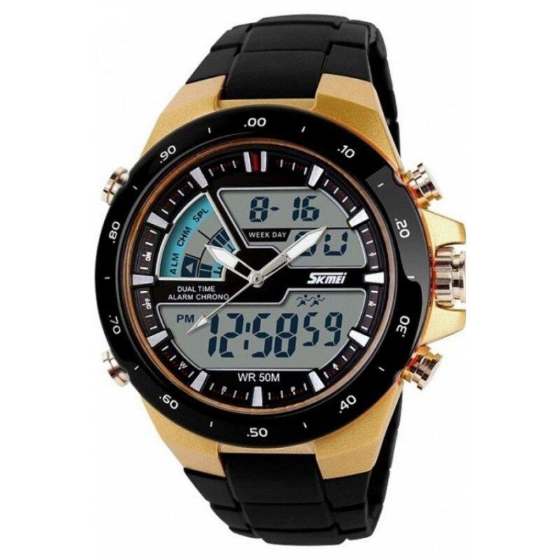 Skmei 1016 Quartz Silicone Army Waterproof Sport Strap Watch Black
Gold(Int: One size) Malaysia