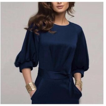 Women Elegant Work Office Dress Autumn Half Sleeve O Neck Ladies Bodycon Bandage Slim Pencil Party Dress Vestidos Julai 2018 - 3 Women Elegant Work Office Dress Autumn Half Sleeve O Neck Ladies Bodycon Bandage Slim Pencil Party Dress Vestidos - 3
