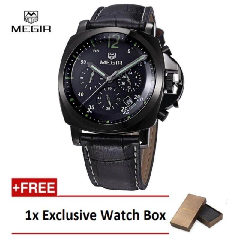(100% Authentic) MEGIR 3006 30M Water Resistant Leather Black Male
Quartz WatchBlack + Exclusive Watch Box Malaysia