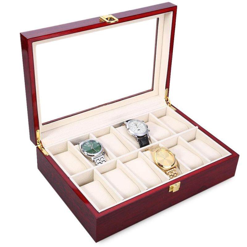 12 Slots Wood Watch Display Case Watches Box Malaysia