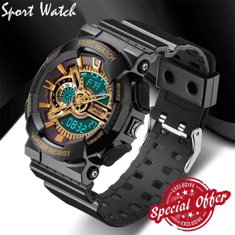 2017 New Fashion Watch Men G Style Waterproof Sports Military Watches S Shock Digital Watch Men(black and gold) Malaysia