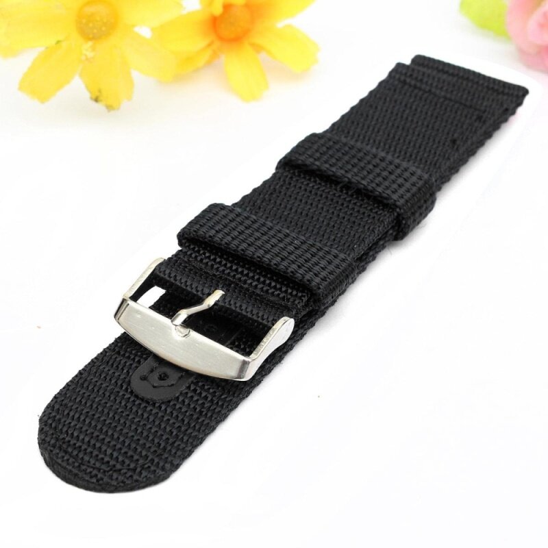 2PCS Black 24mm Militray Sport Nylon Canvas Wrist Watch Band Replacement Strap Hot Malaysia