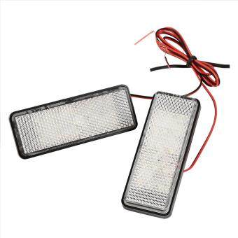 2Pcs LED Rectangle Strobe Reflector Motorcycle Car Tail Brake TurnSignal Light Lamp Red .