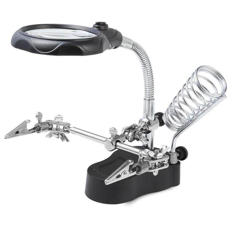 3.5X 12X Magnification Helping Hand Magnifier Station With 2
Auxiliary 2 LED Light(Gray) Malaysia