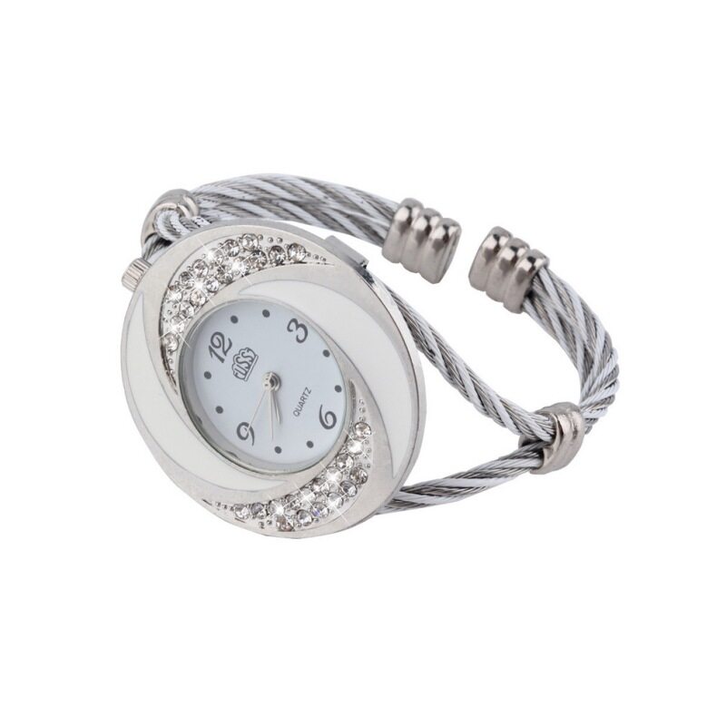 Allwin Women Steel Bangle Wrist Crystal Round Dial Analog Digital Bracelet Watch Malaysia