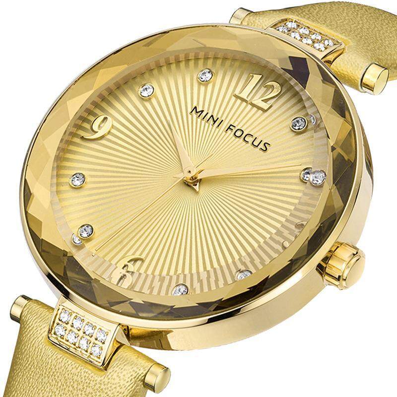 Black White Gold Genuine Leather Watch Women Gifts Crystal Quartz Waterproof Analog Wrist Watch Malaysia