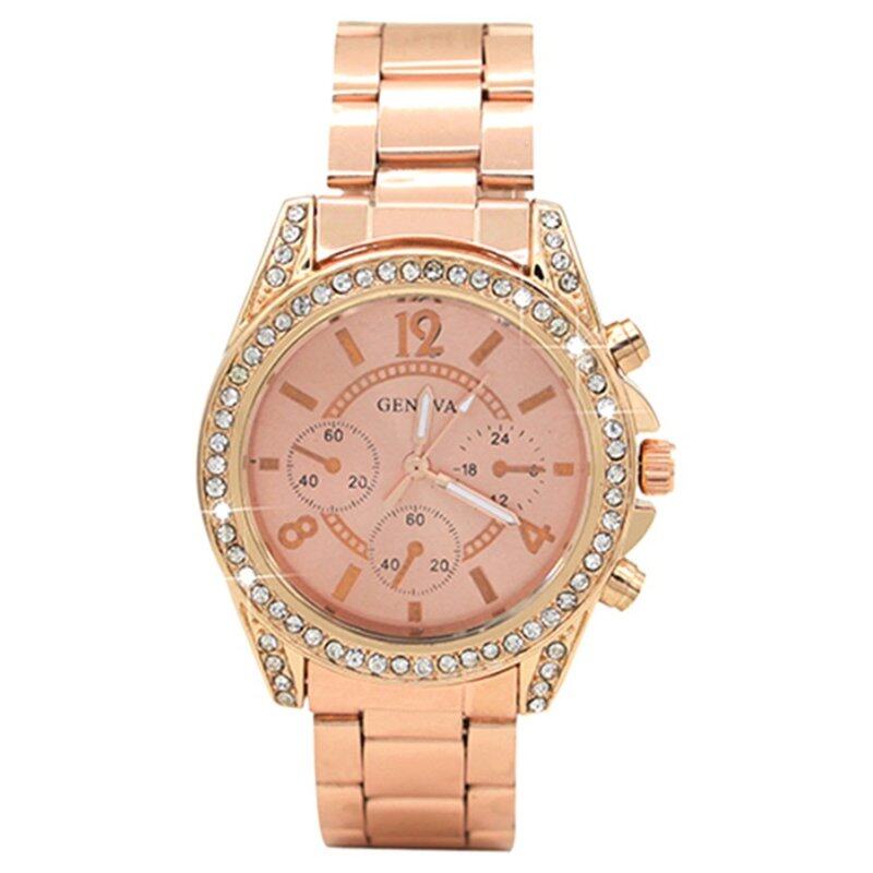 Bluelans® Crystal Rose Gold Stainless Steel Strap Watch (Gold) (MY) Malaysia