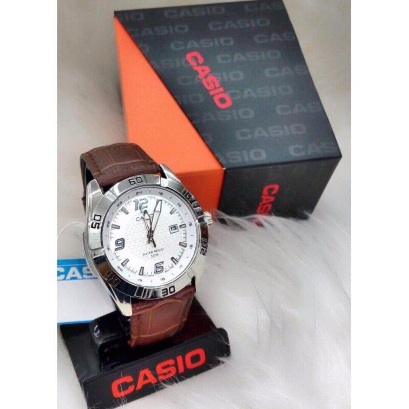 Brown Strap with White Dial Casio Watch Malaysia