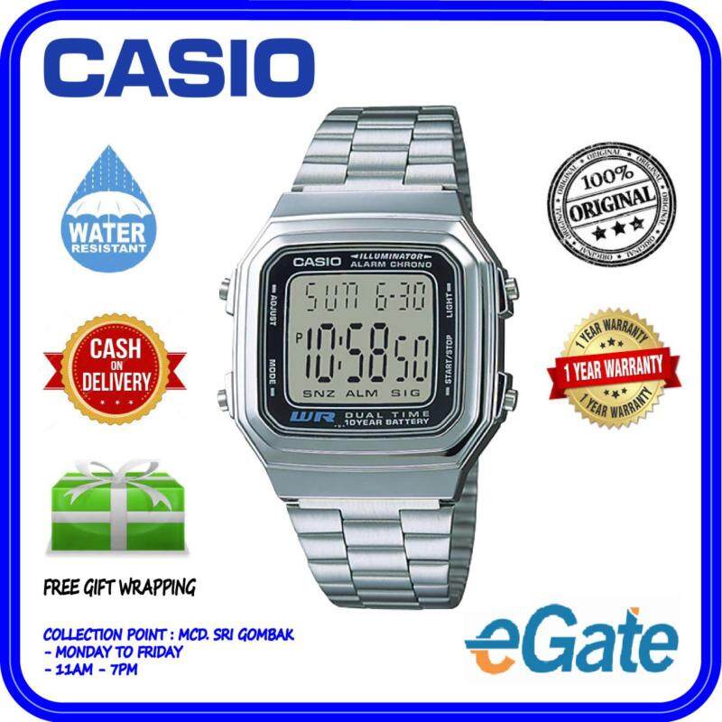 Casio A178WA-1A Unisex Digital Vintage Series Stainless Steel Original Watch Malaysia