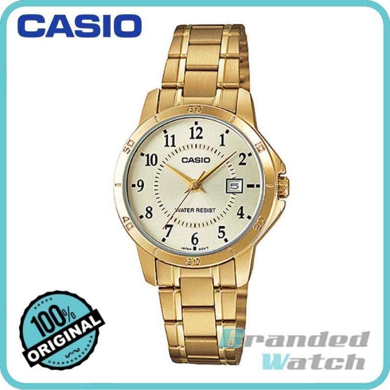Casio LTP-V004G-9BUDF Womens Analog Date Gold Watch LTP-V004G-9B Malaysia