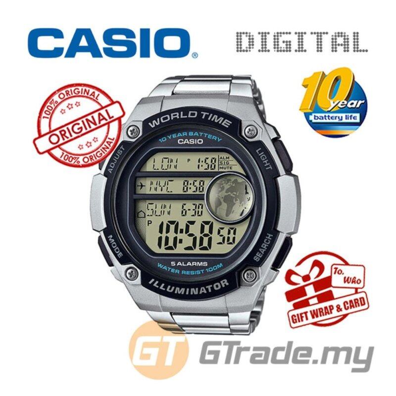 CASIO MEN AE-3000WD-1AV Digital Watch |3 Cities Time Disp. 10 Yrs Batt Malaysia
