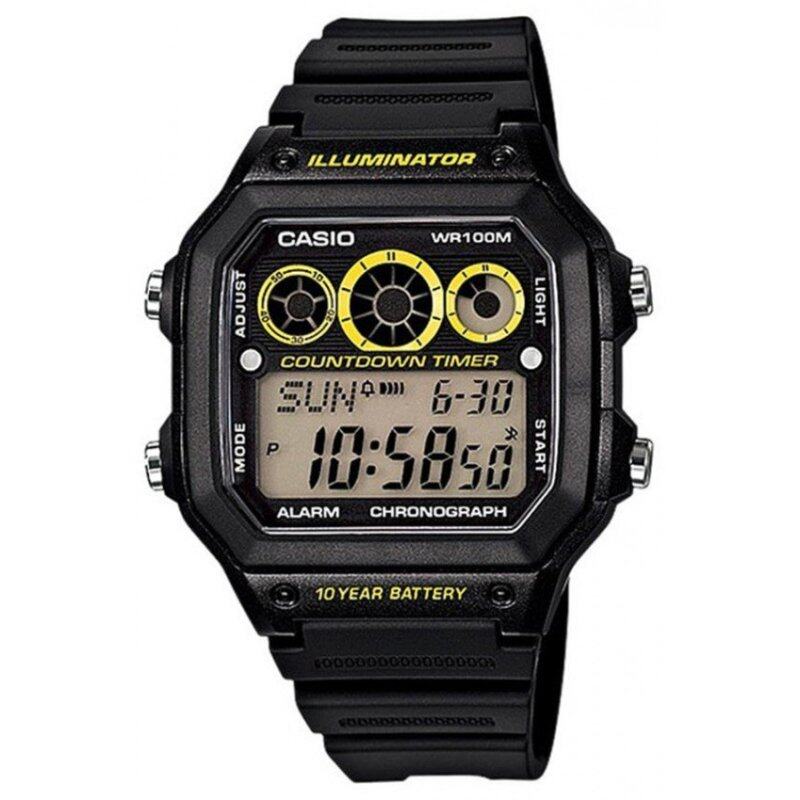 Casio Men Yellow Black Resin Bracelet Watch AE-1300WH-1AVDF Malaysia