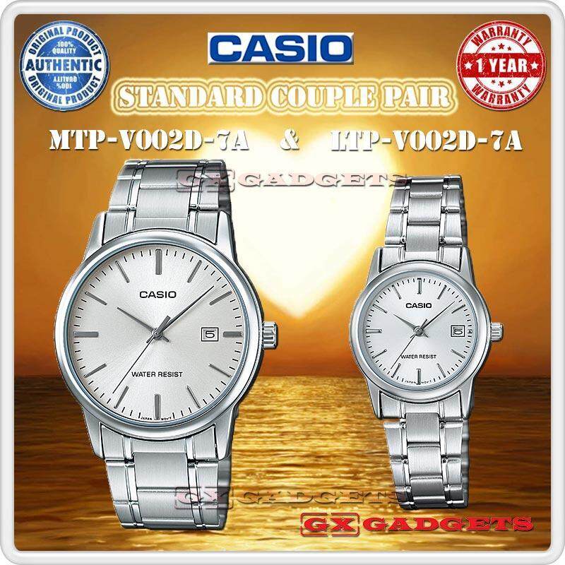 Casio Mtp-V002D-7A + Ltp-V002D-7A Couple Pair Watch Date S/S Band
Wr - Silver Malaysia