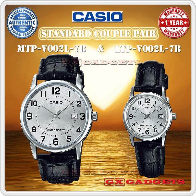 Casio Mtp-V002L-7B + Ltp-V002L-7B Couple Pair Watch Date Leather B.
Wr Malaysia