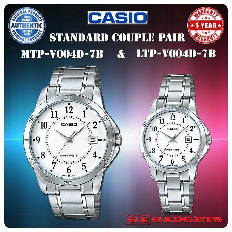 Casio Mtp-V004D-7B + Ltp-V004D-7B Couple Pair Watch Date S/S Band
Wr - Silver Malaysia