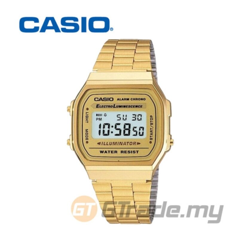 CASIO STANDARD A168WG-9E Digital Watch - Vintage Alarm Auto Calendar Malaysia