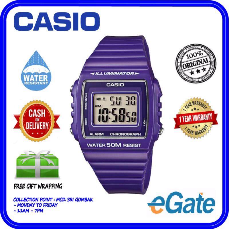 Casio W-215H-6AV Digital Unisex Watch - Purple Casual Original Malaysia