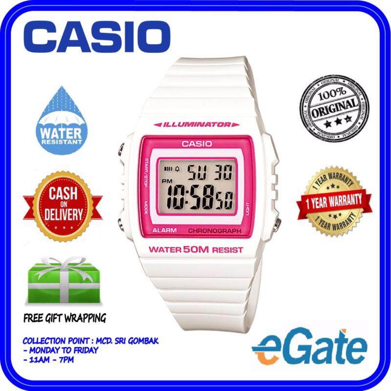 Casio W-215H-7A2V Digital Unisex Watch - White Casual Original Malaysia