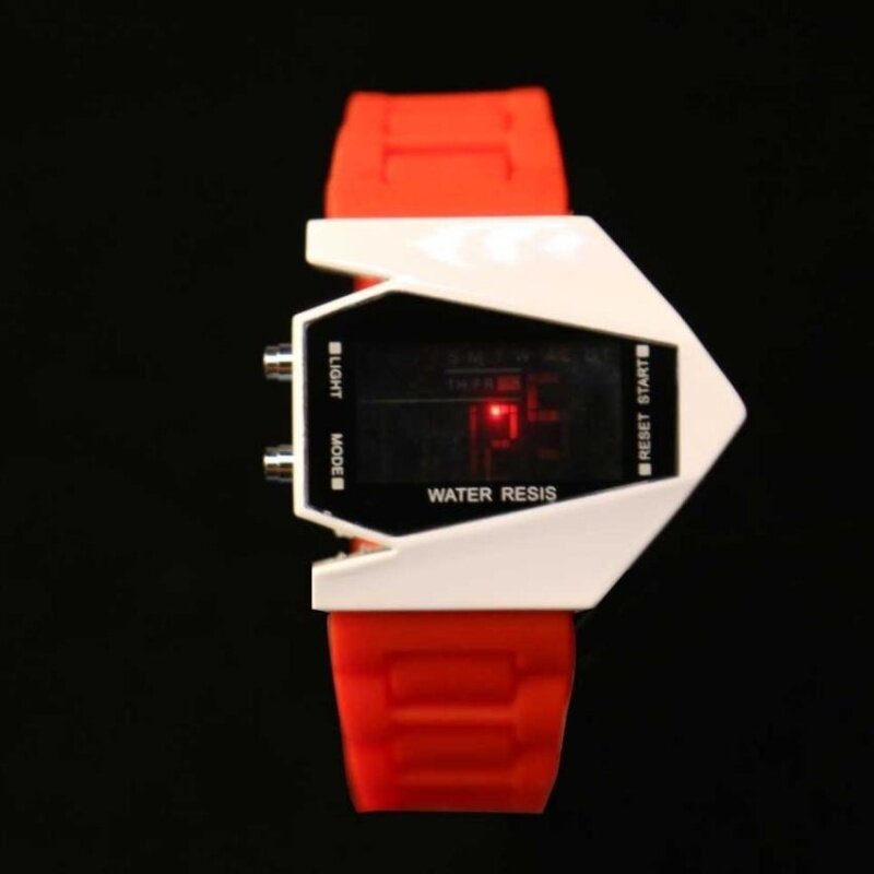 Cool Men Airplane Pilot LED Flashlight Alarm Rubber Strap
SportWatch Red Malaysia