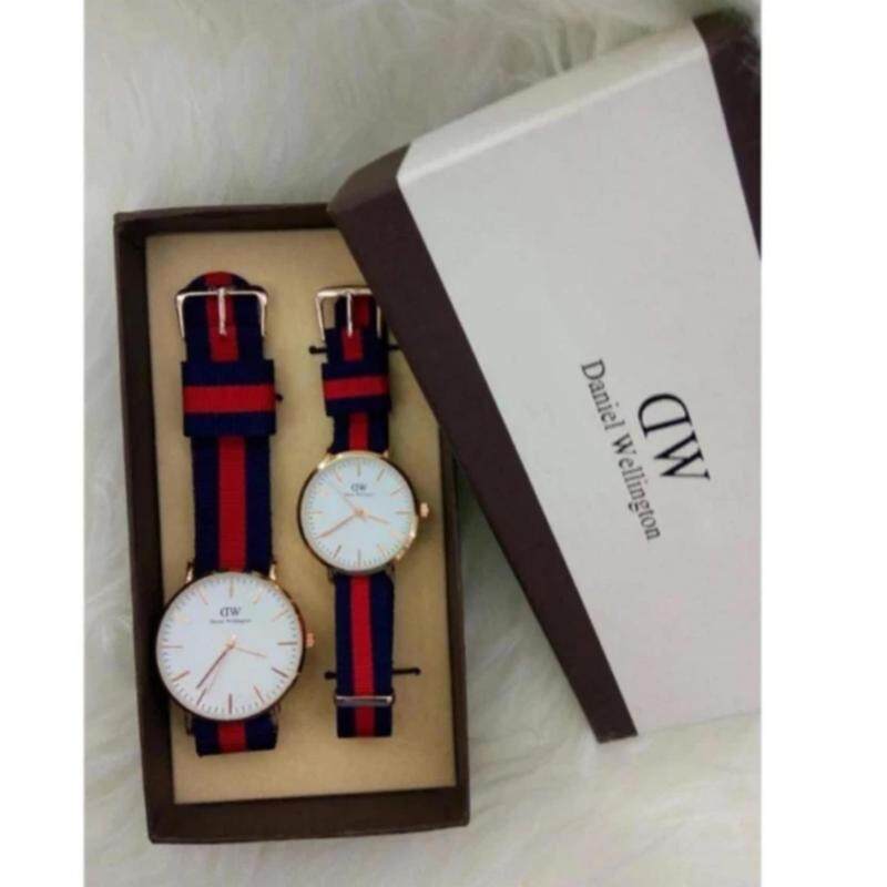 Couple Watch Daniel Welington Dark Blue + Red Malaysia