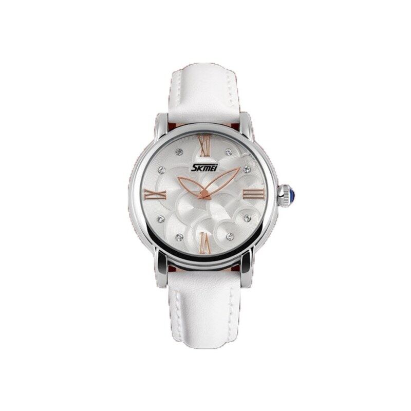 CURREN SKMEI 9095 Flower Diamond Women Leather Water Resistant Watch Quartz-WHITE Malaysia