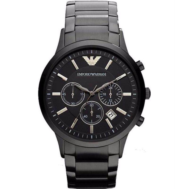 Emporio Armani Mens Chronograph Black Ion-Pleated Watch AR2453 Malaysia